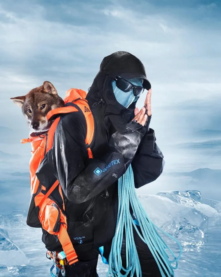 Inoxtag et son chien, série Road to Everest réalisée au Studio 258